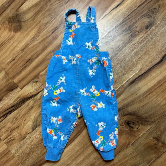 Vintage Healthtex Alphabet Printed Corduroy Overalls Size 12 months